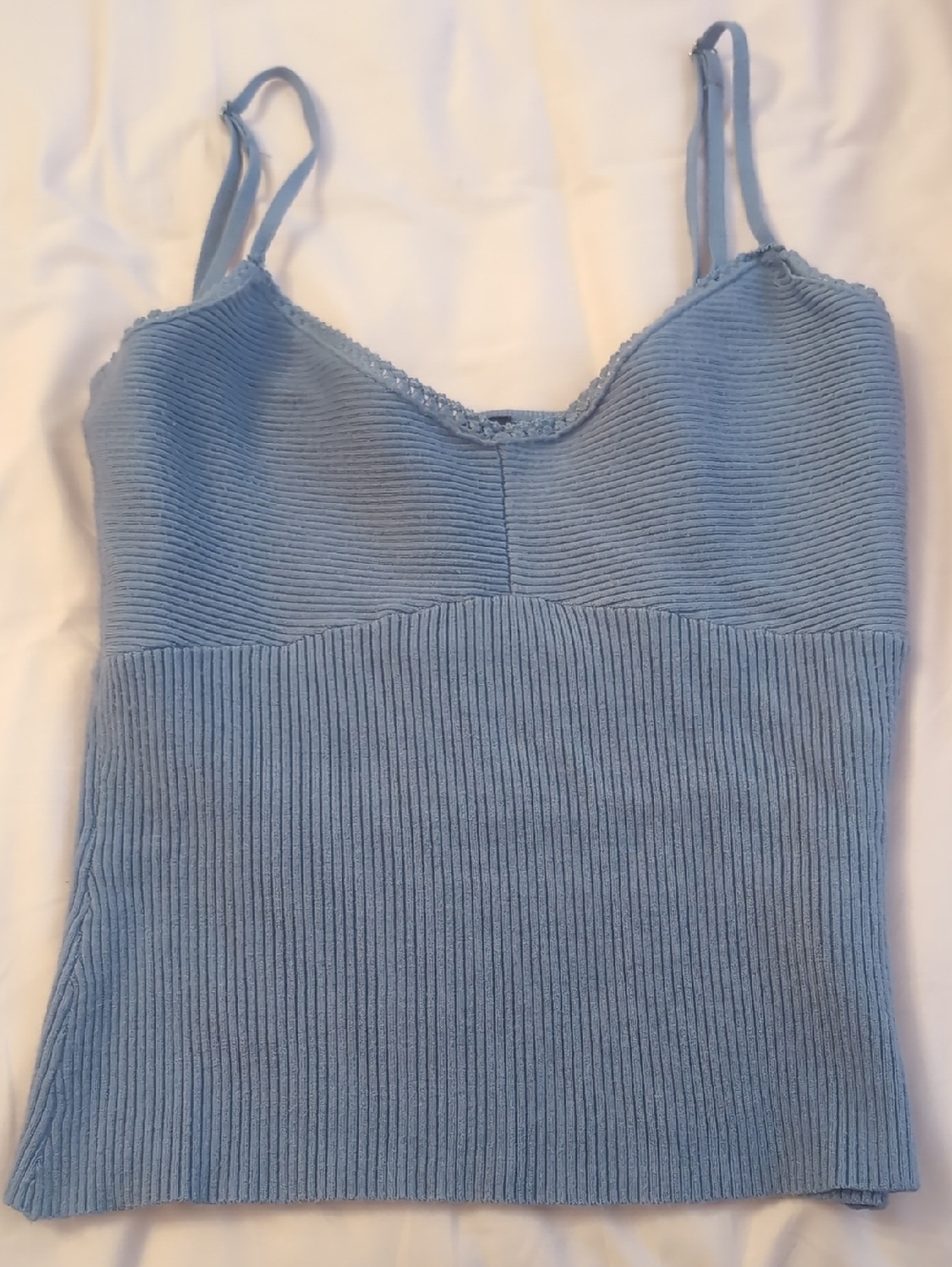 Light Blue Ribbed Tank Top